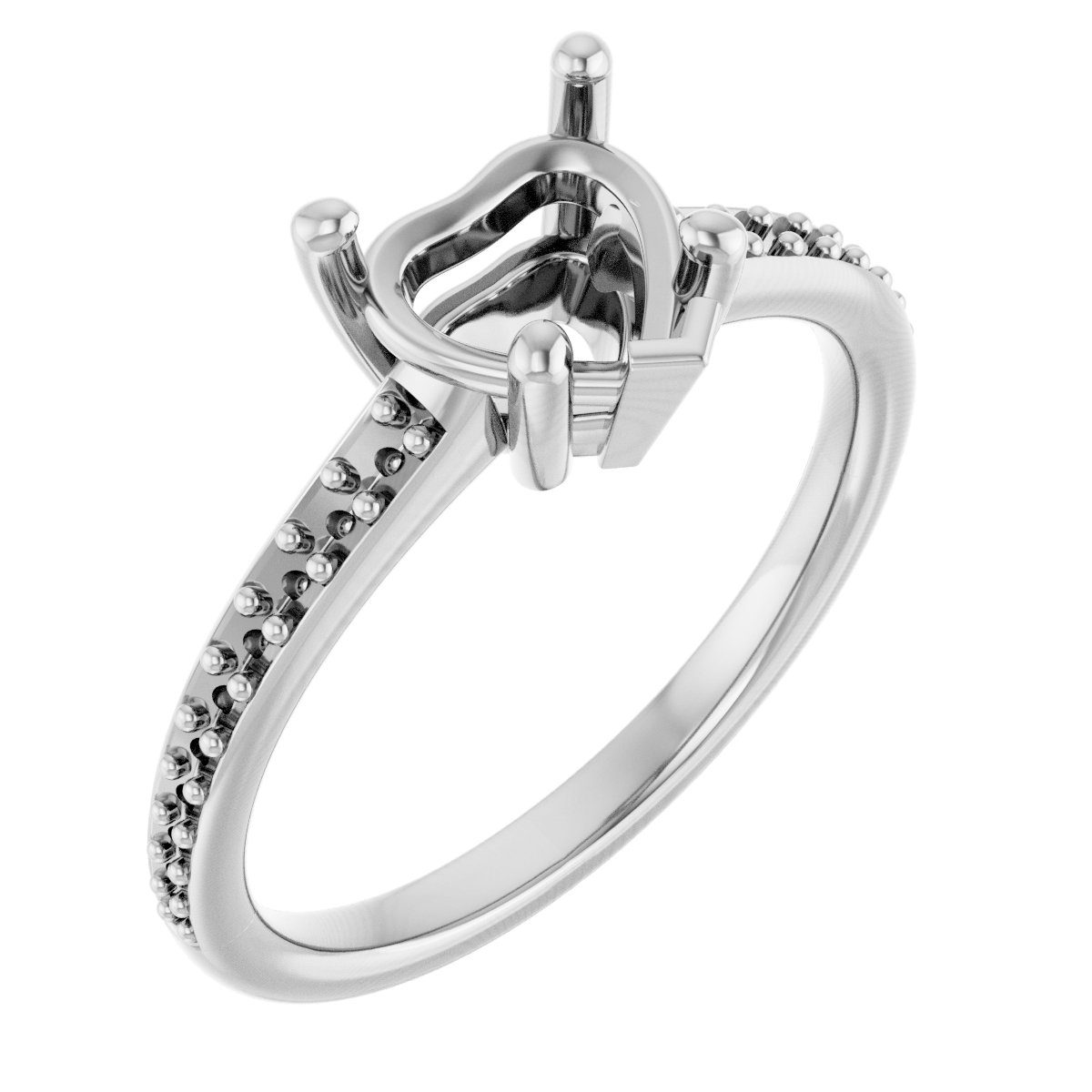 V-End Prong Engagement Ring