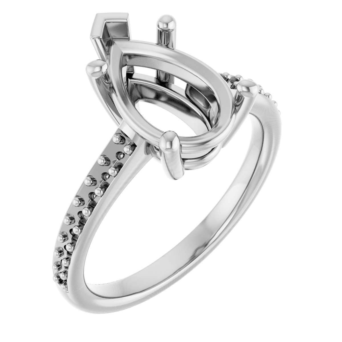 V-End Prong Engagement Ring