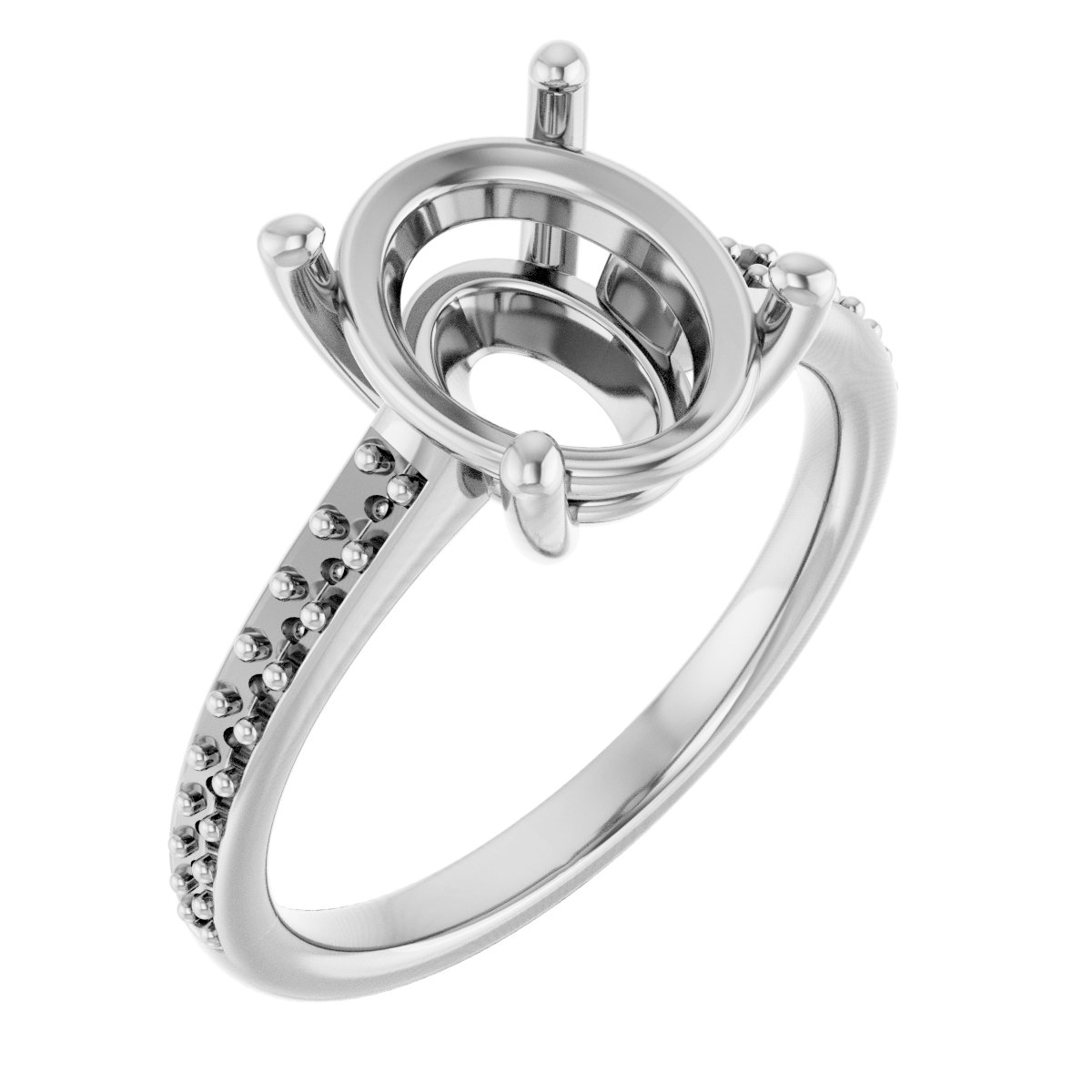 V-End Prong Engagement Ring