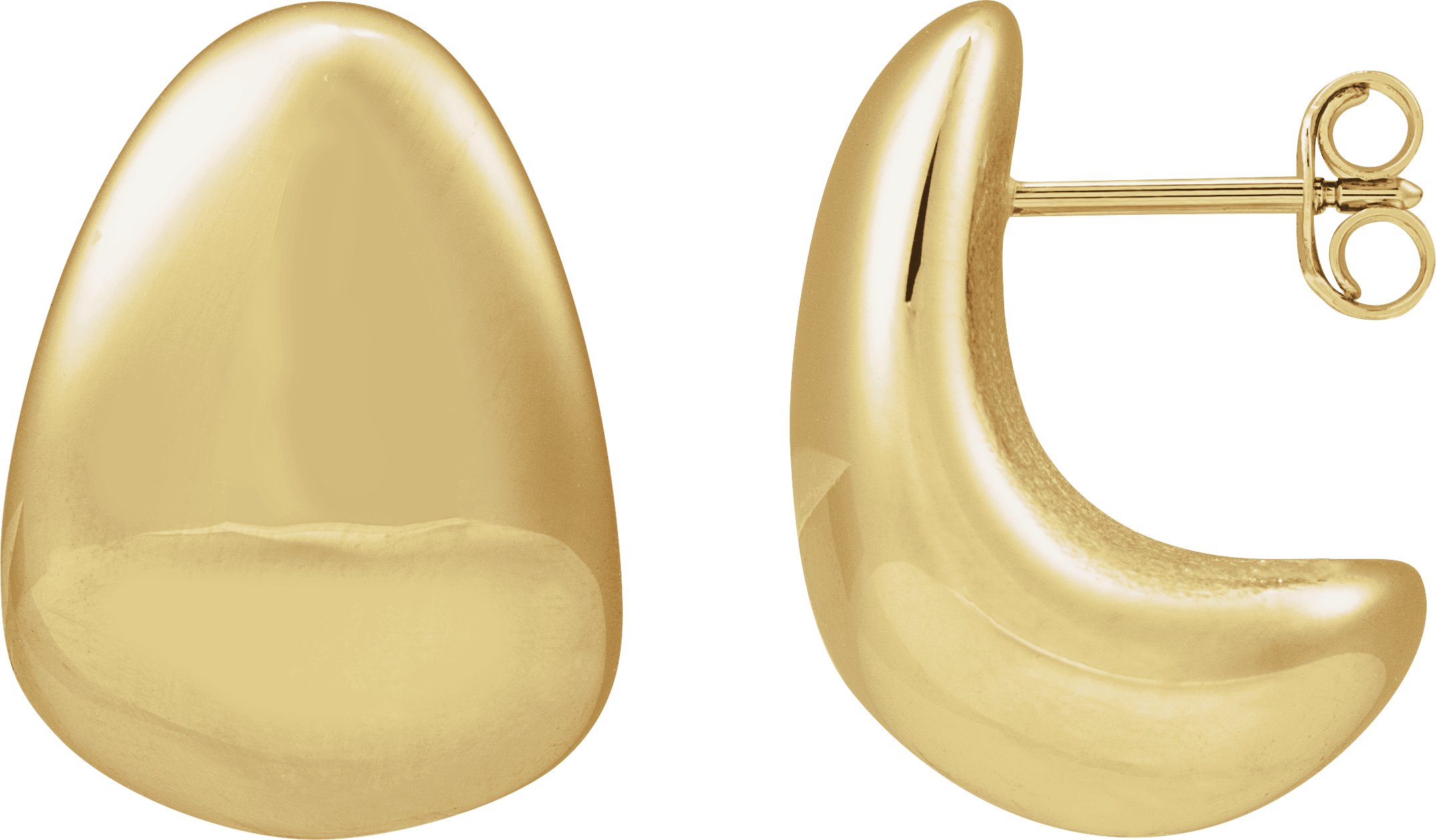 14K Yellow Teardrop Earrings