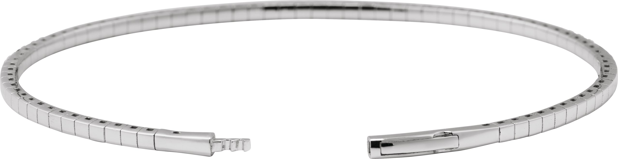 14K White Gold 2 CTW Natural Diamond  Flexible Bangle 7 Bracelet