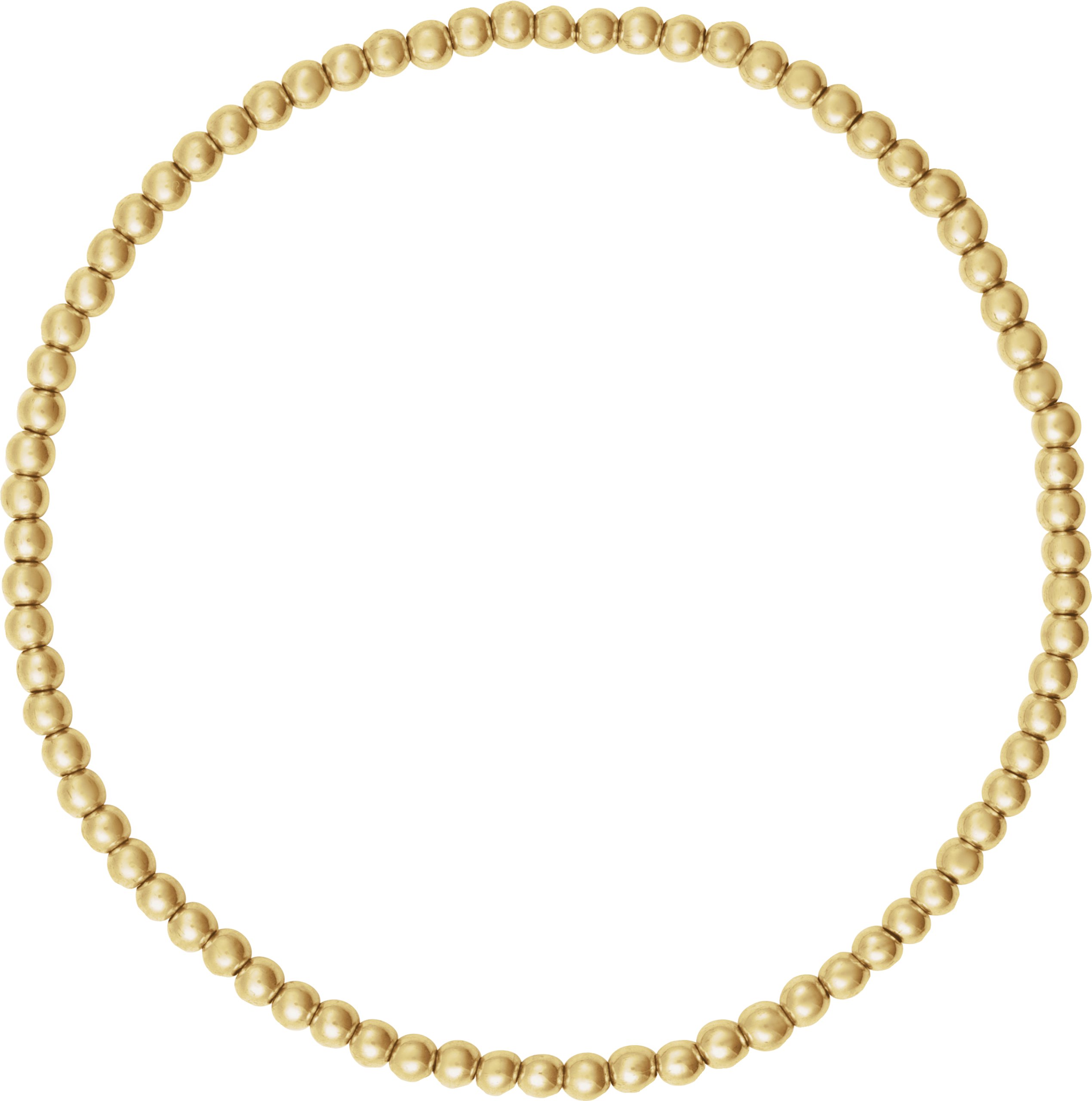 14K Yellow Gold-Filled 2.5 mm Elastic Bead 6 1/2 Bracelet