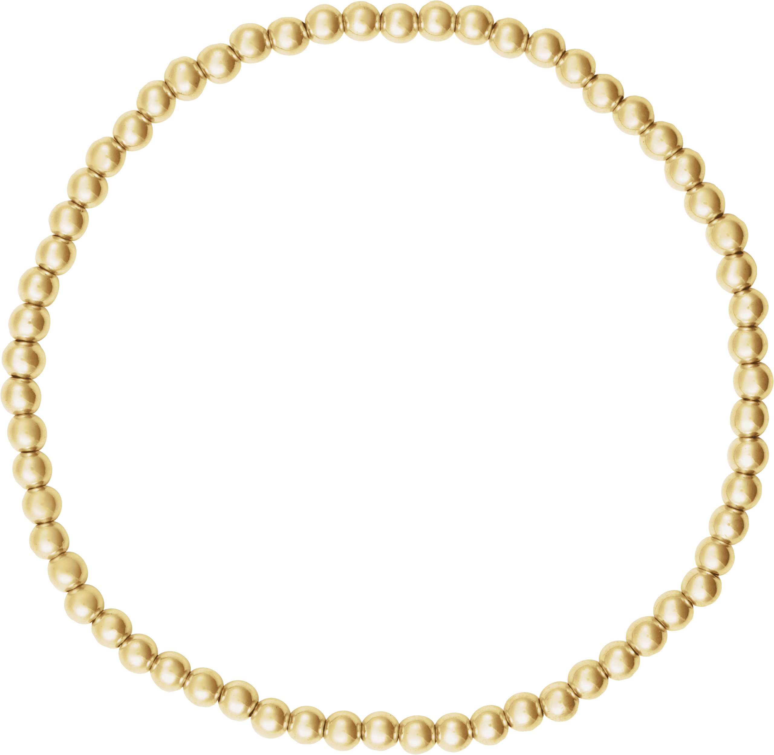 14K Yellow Gold-Filled 3 mm Elastic Bead 6 1/2 Bracelet