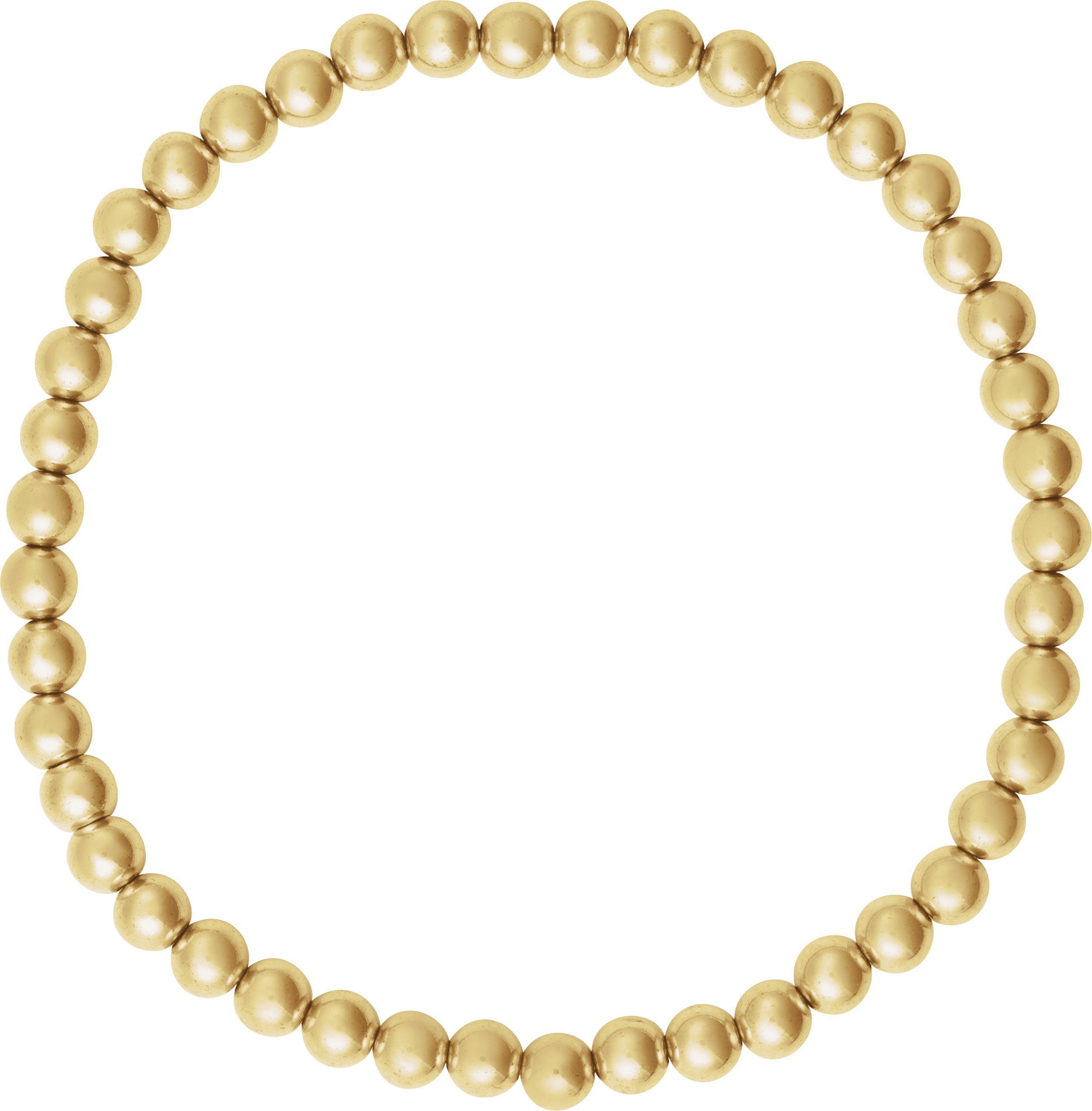 14K Yellow Gold-Filled 4 mm Elastic Bead 6 1/2 Bracelet