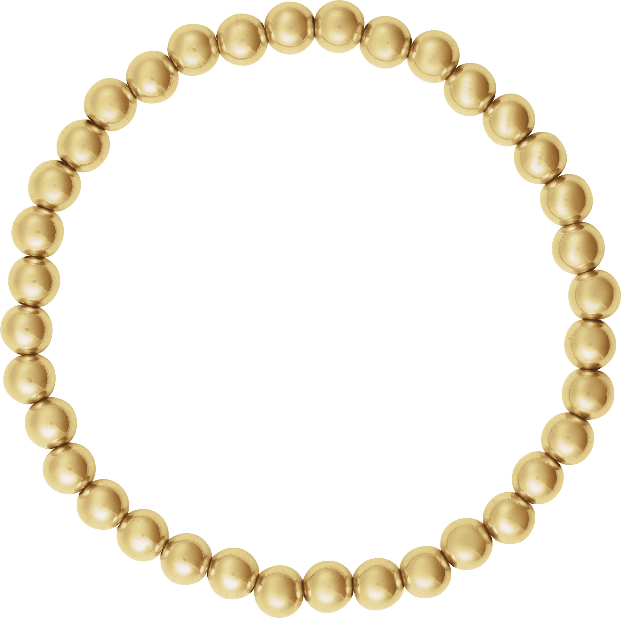 14K Yellow Gold-Filled 5 mm Elastic Bead 6 1/2 Bracelet