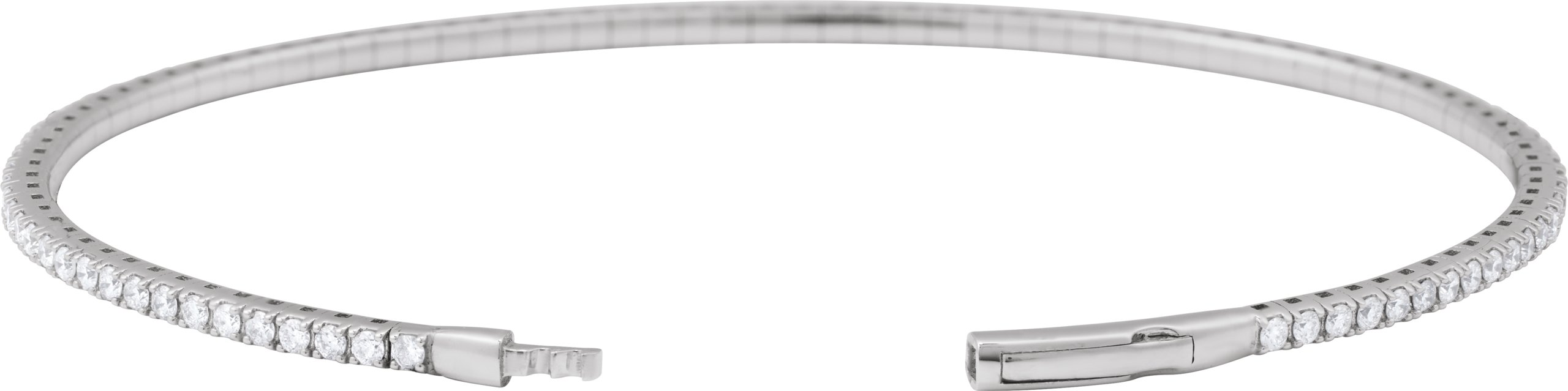 14K White Gold 2 CTW Lab-Grown Diamond Flexible Bangle 7 Bracelet