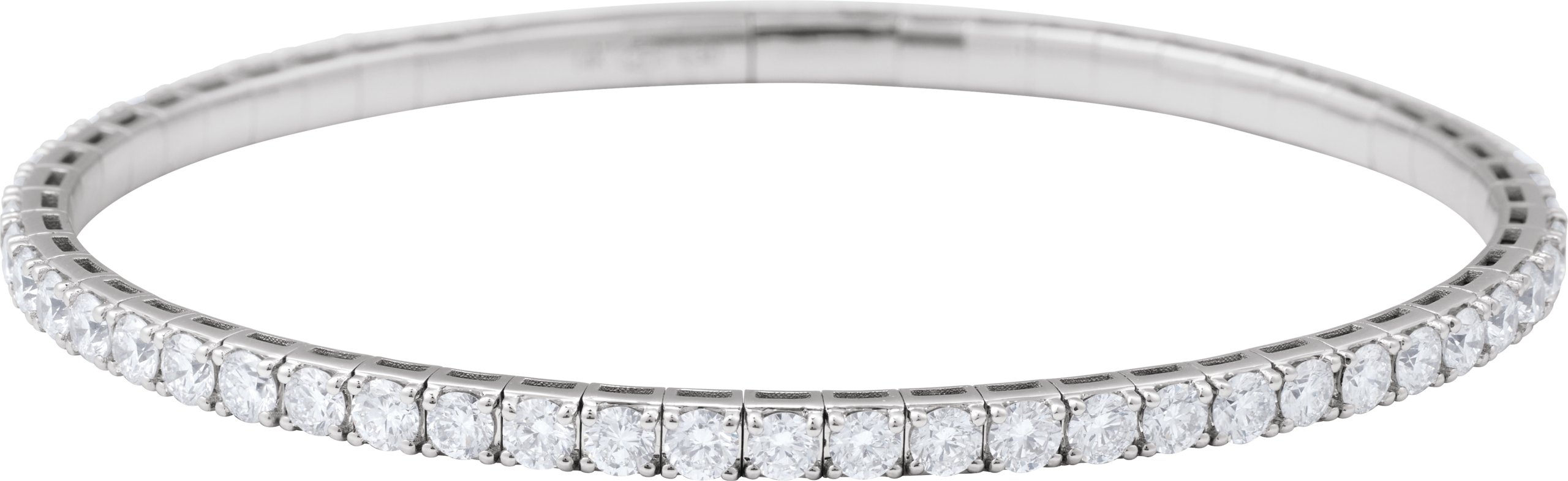 14K White Gold 5 CTW Lab-Grown Diamond Flexible Bangle 7 Bracelet