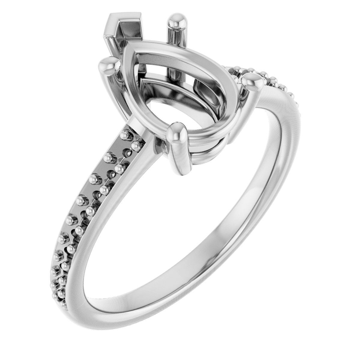 V-End Prong Engagement Ring