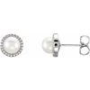14K White 5.5 6 mm Freshwater Cultured Pearl Earrings Ref. 9122635