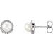 14K White 5.5-6 mm Cultured White Freshwater Pearl Earrings