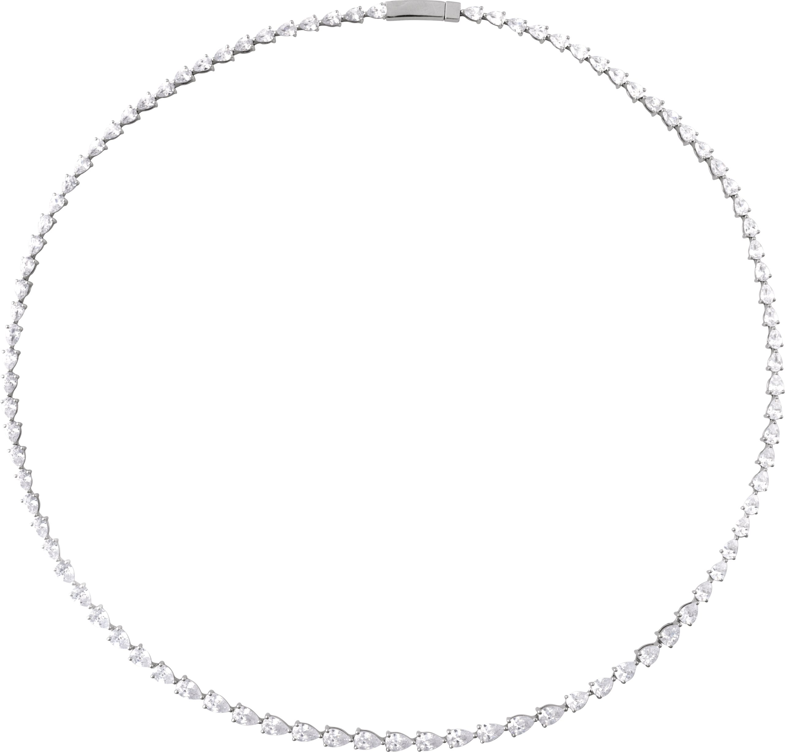 14K White 10 CTW Lab Grown Diamond Line 16 inch Necklace Ref 22473109