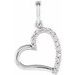 14K White .06 CTW Natural Diamond Heart Pendant