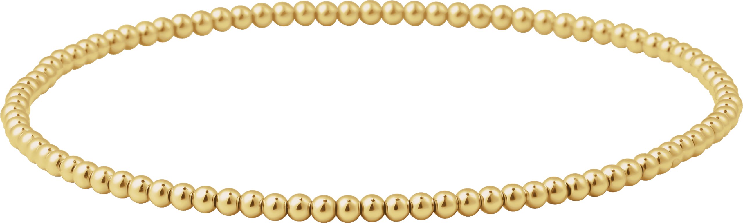 14K Yellow Gold-Filled 2 mm Elastic Bead 6 1/2 Bracelet