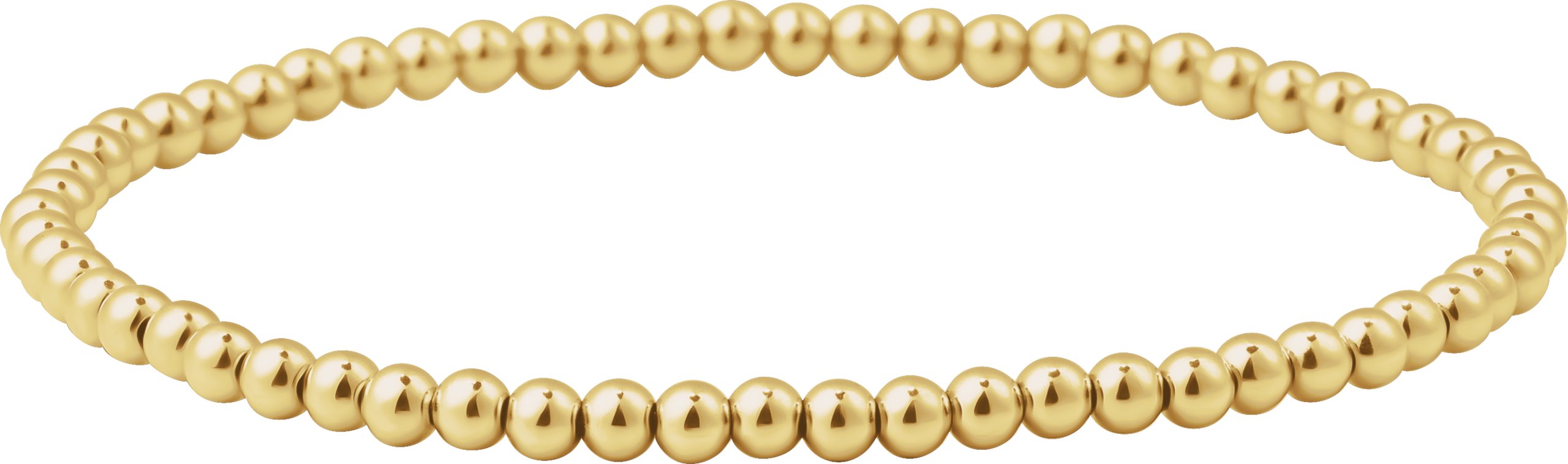 14K Yellow Gold-Filled 3 mm Elastic Bead 6 1/2 Bracelet