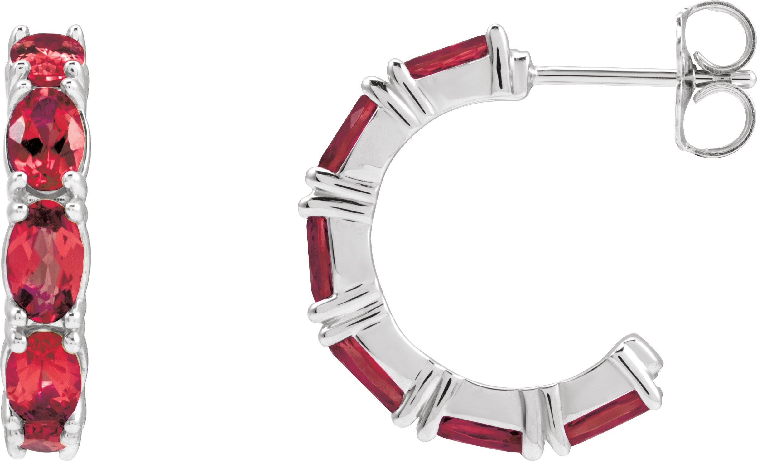 Platinum Natural Ruby Hoop Earrings Ref 22428147