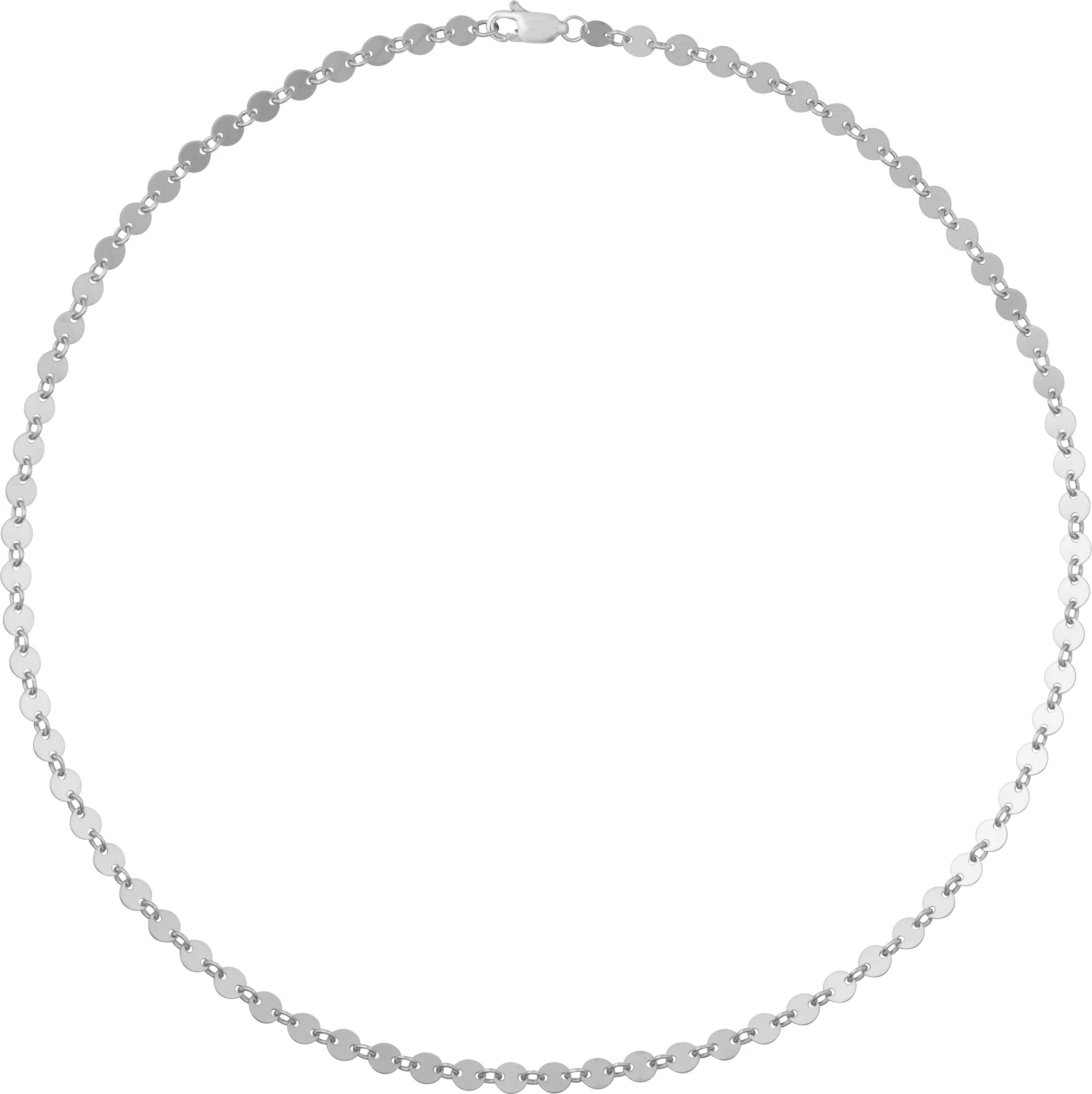 Sterling Silver 4 mm Mirror 16 Chain