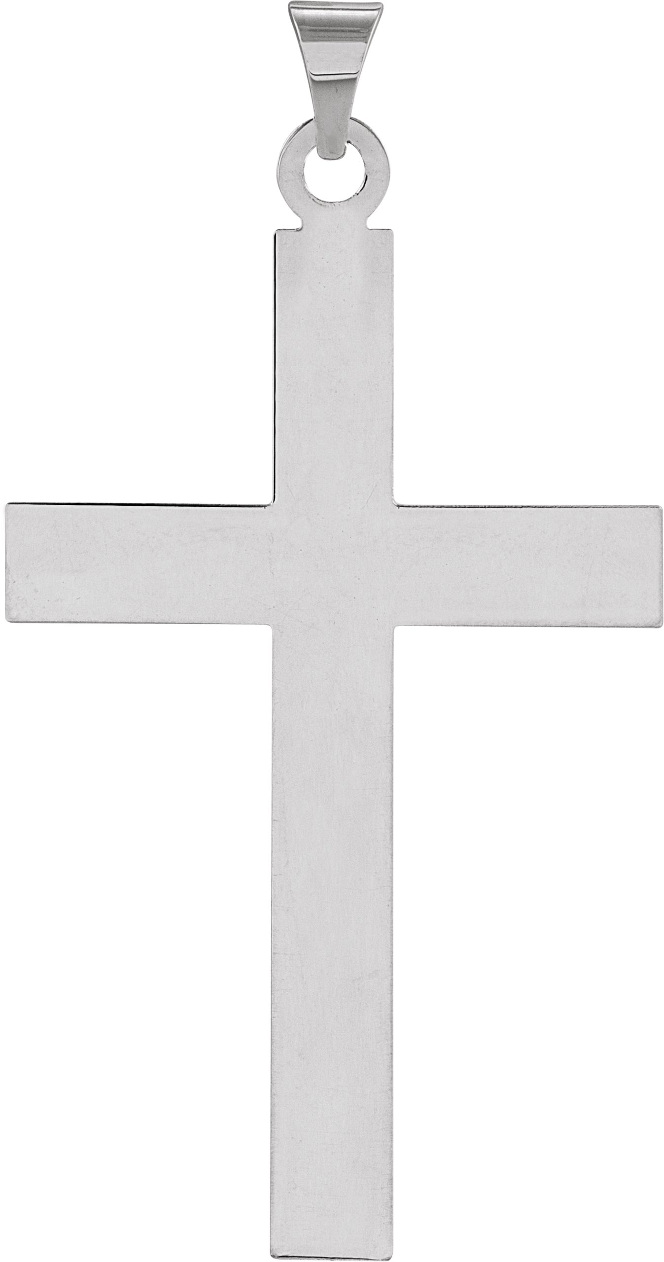 14K White 39 x 25 mm Cross Pendant