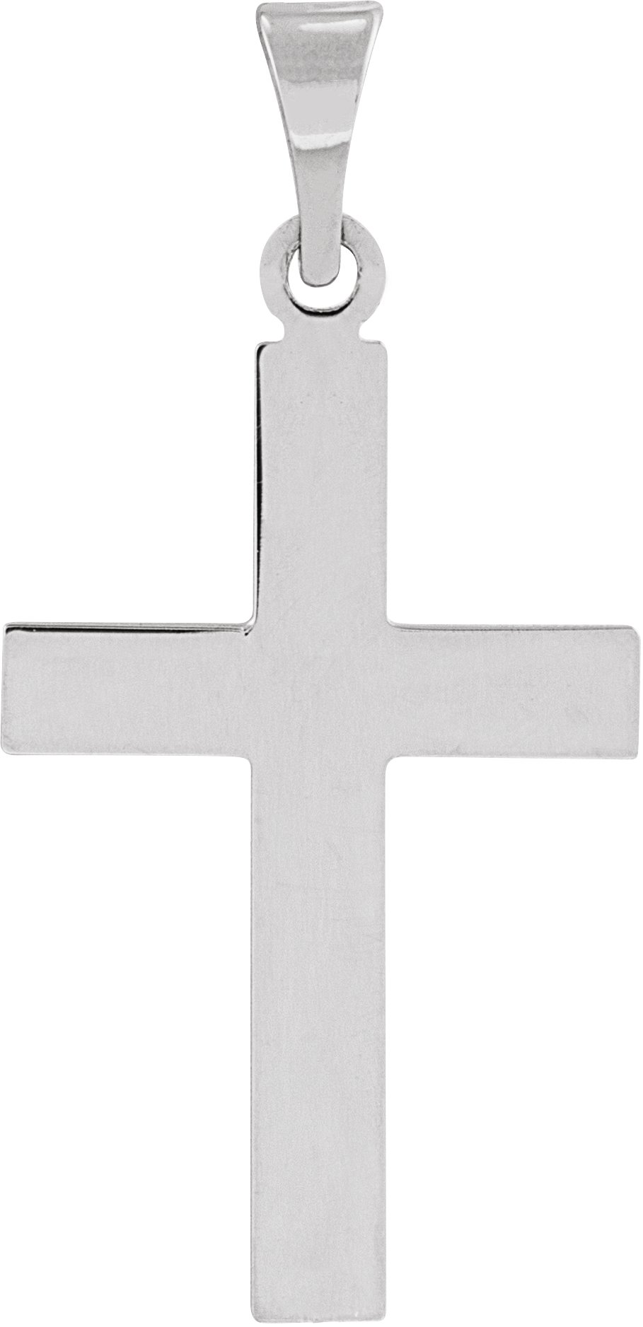 14K White 18 x 12 mm Cross Pendant