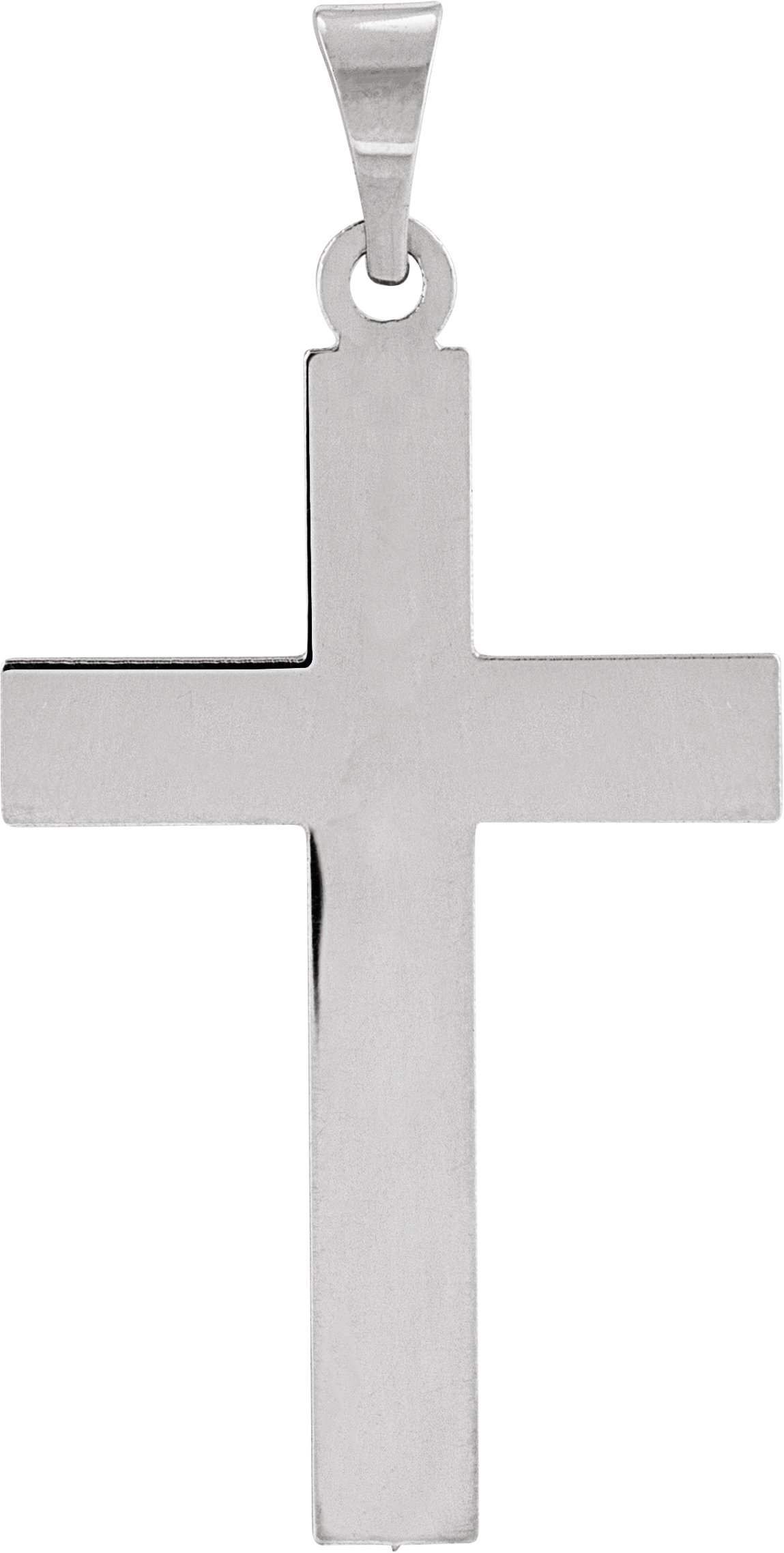 14K White 22 x 14 mm Cross Pendant