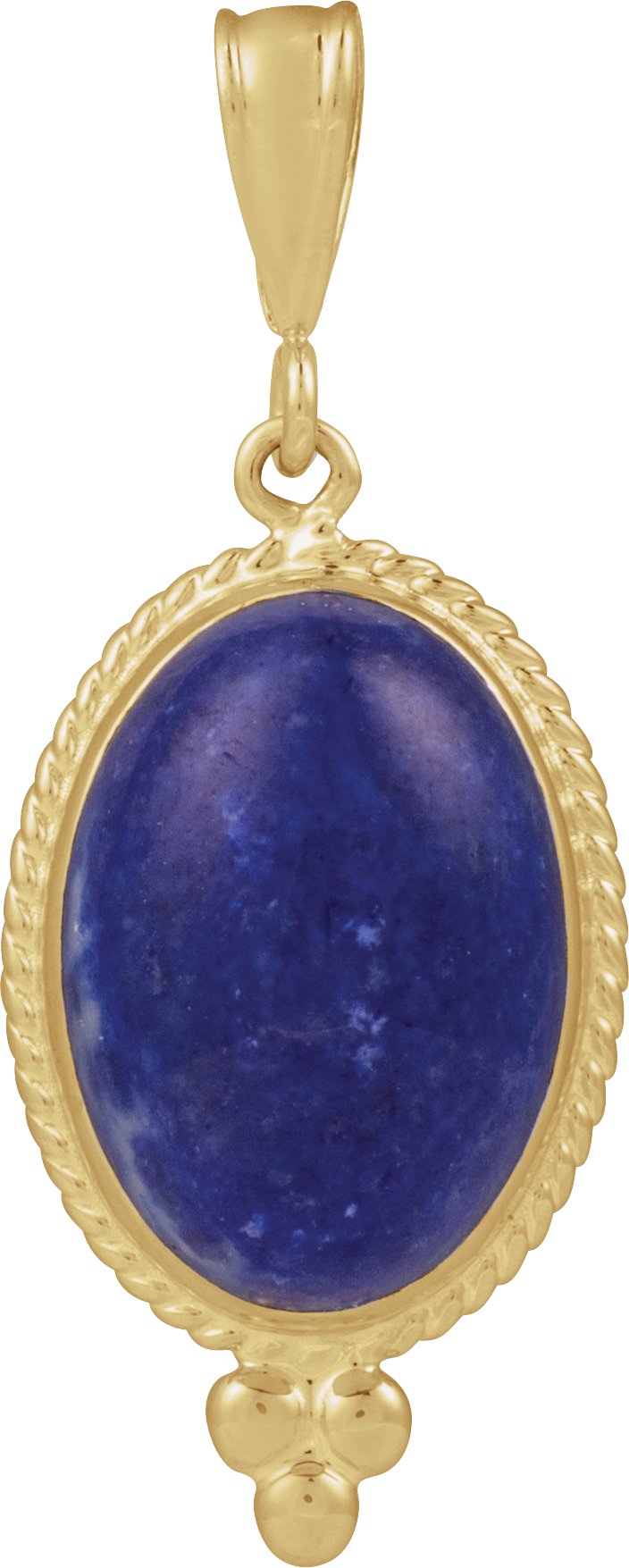 14K Yellow Natural Lapis Cabochon Pendant
