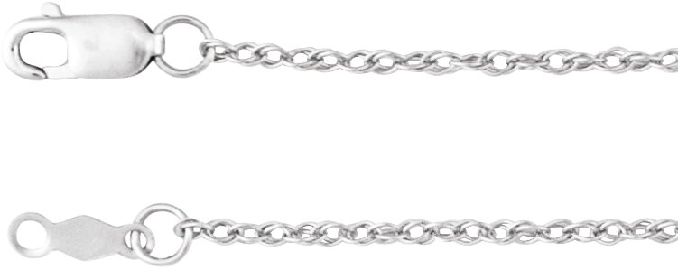 Sterling Silver 1.25 mm Rope 20" Chain