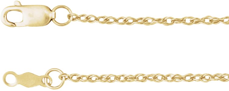 18K Yellow 1.25 mm Rope 20" Chain