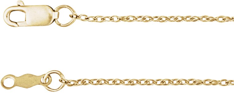 14K Yellow 1 mm Rope 20" Chain