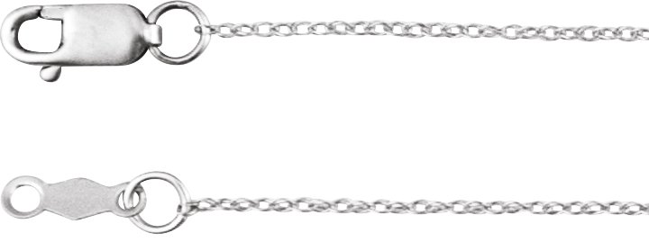 14K White .75 mm Rope 20" Chain