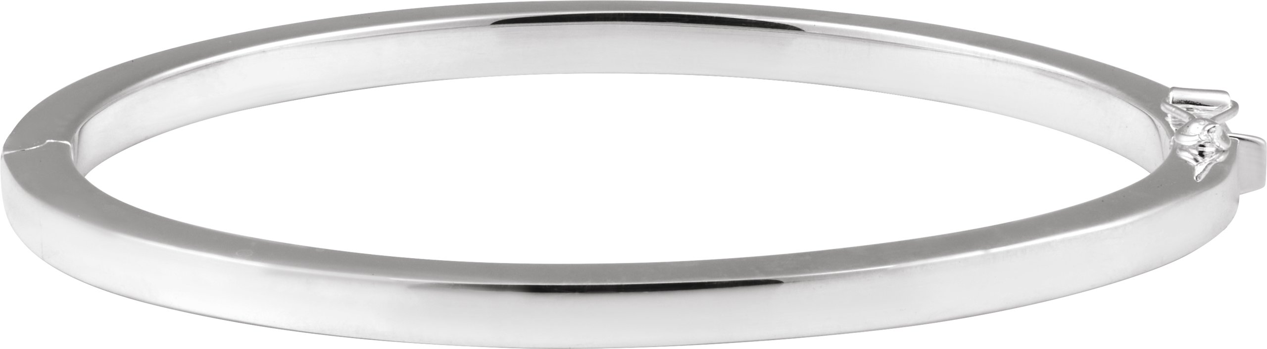 Sterling Silver Square Tube Hinged Bangle 7 Bracelet