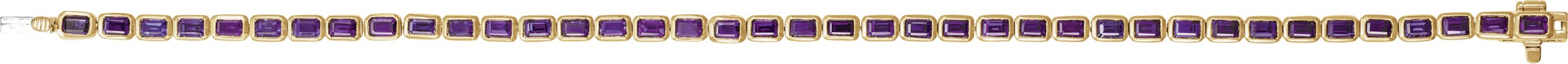 14K Yellow Natural Amethyst Line 7 Bracelet