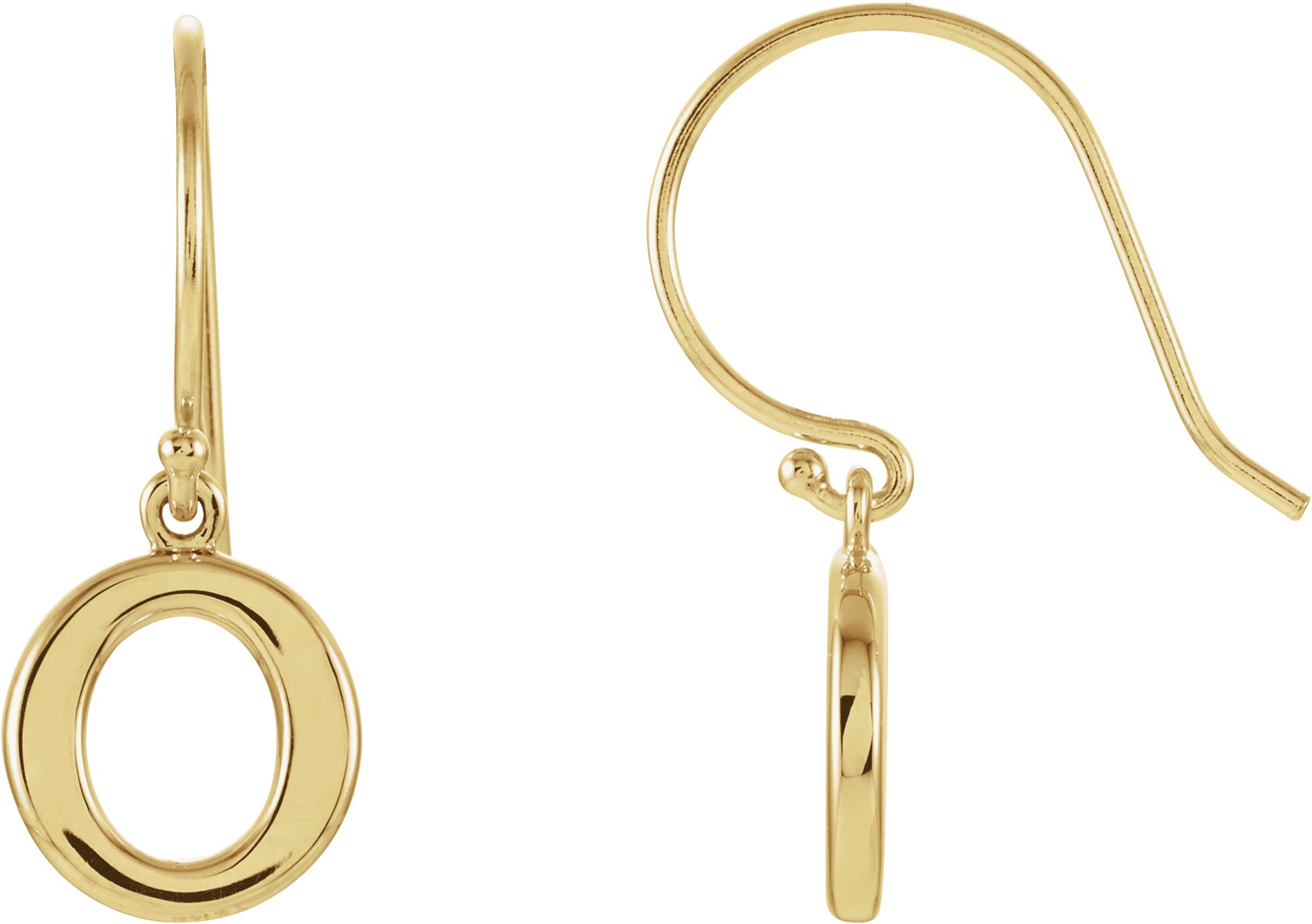 14K Yellow Circle Earrings