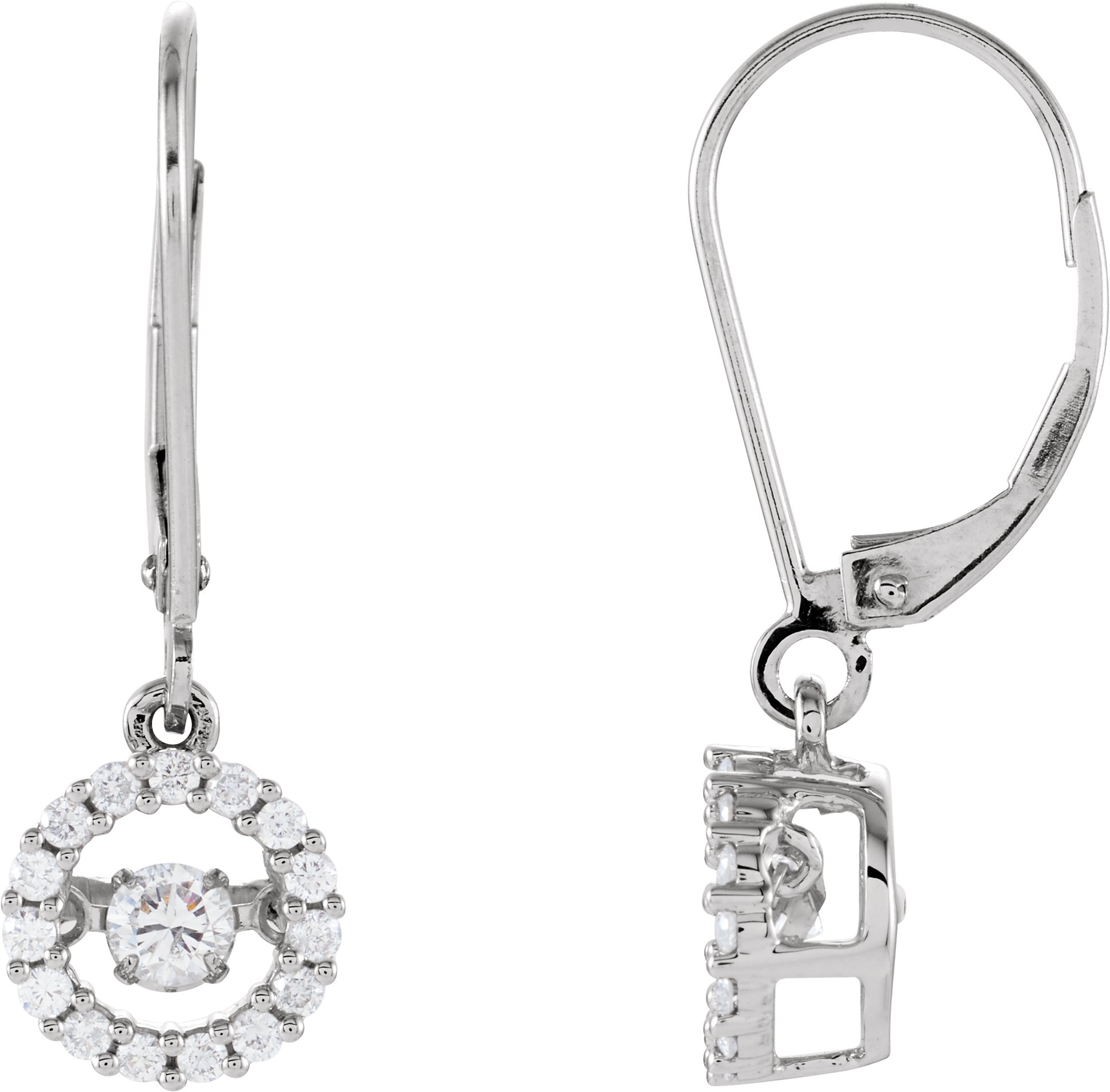 14K White 1/2 CTW Diamond Halo-Style Mystara® Earrings