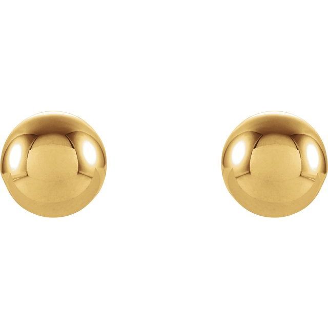 14K Yellow 6 mm Ball Stud Earrings