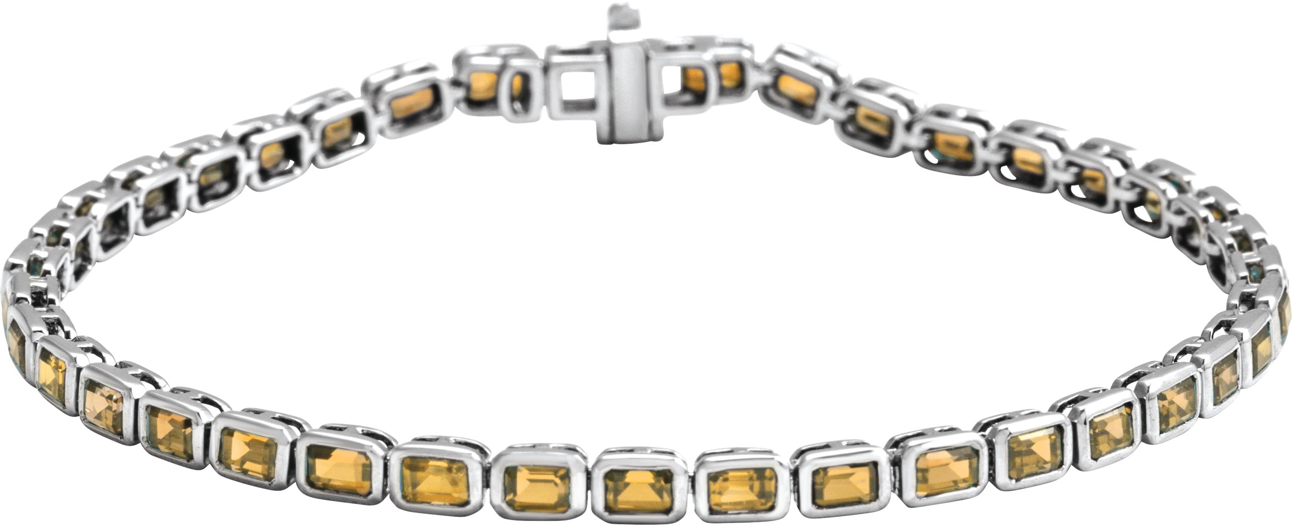 14K White Natural Citrine Line 7 inch Bracelet Ref 22473120