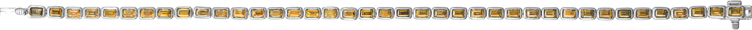 Sterling Silver Natural Blue Citrine Line 7 Bracelet