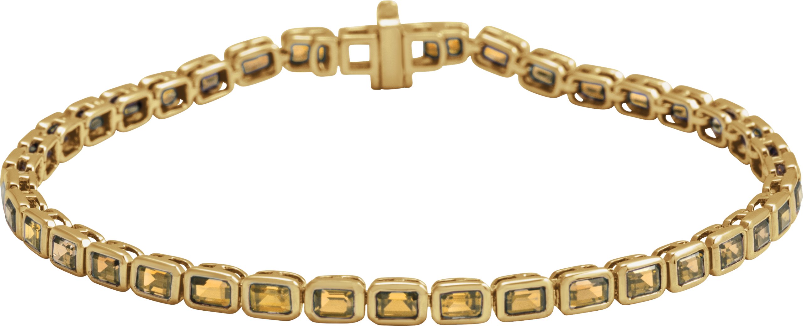 14K Yellow Natural Citrine Line 7 Bracelet