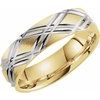 14K Yellow with Rhodium Plating 6 mm Design Band Size 10 Ref 9131839