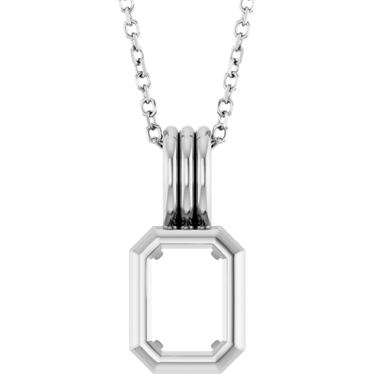 Back-Set Solitaire Necklace or Pendant