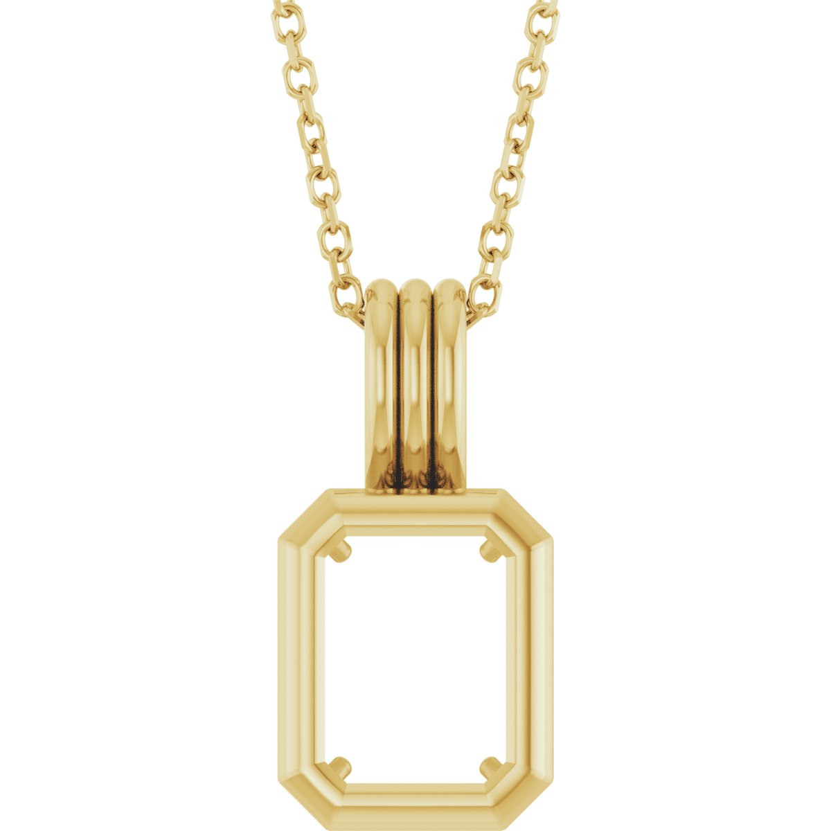 Back-Set Solitaire Necklace or Pendant