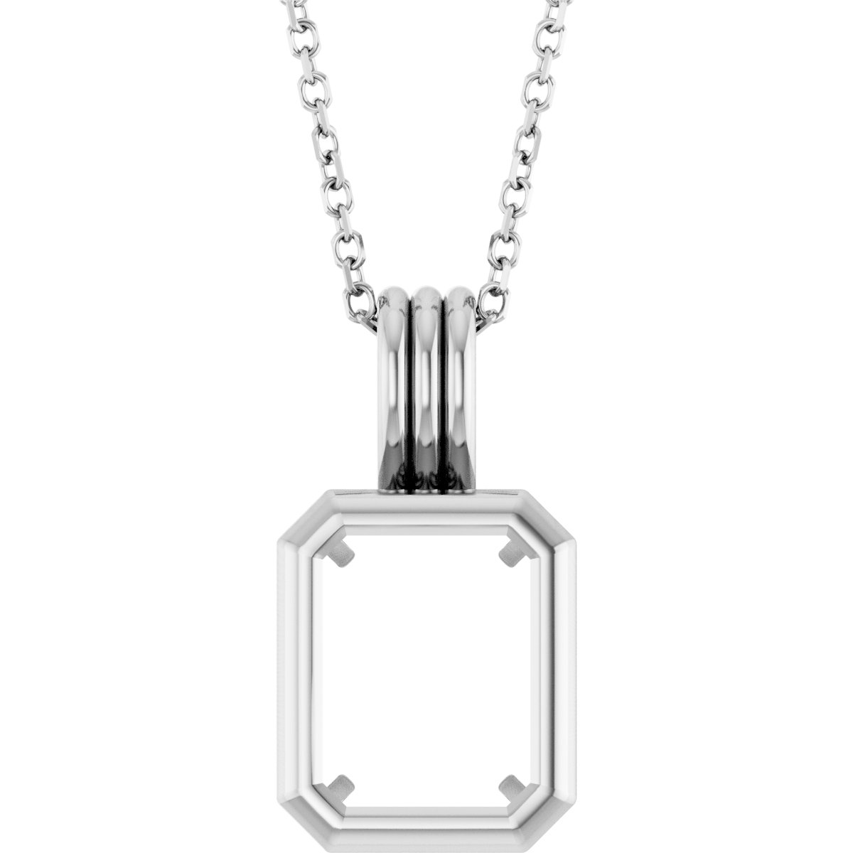Back-Set Solitaire Necklace or Pendant