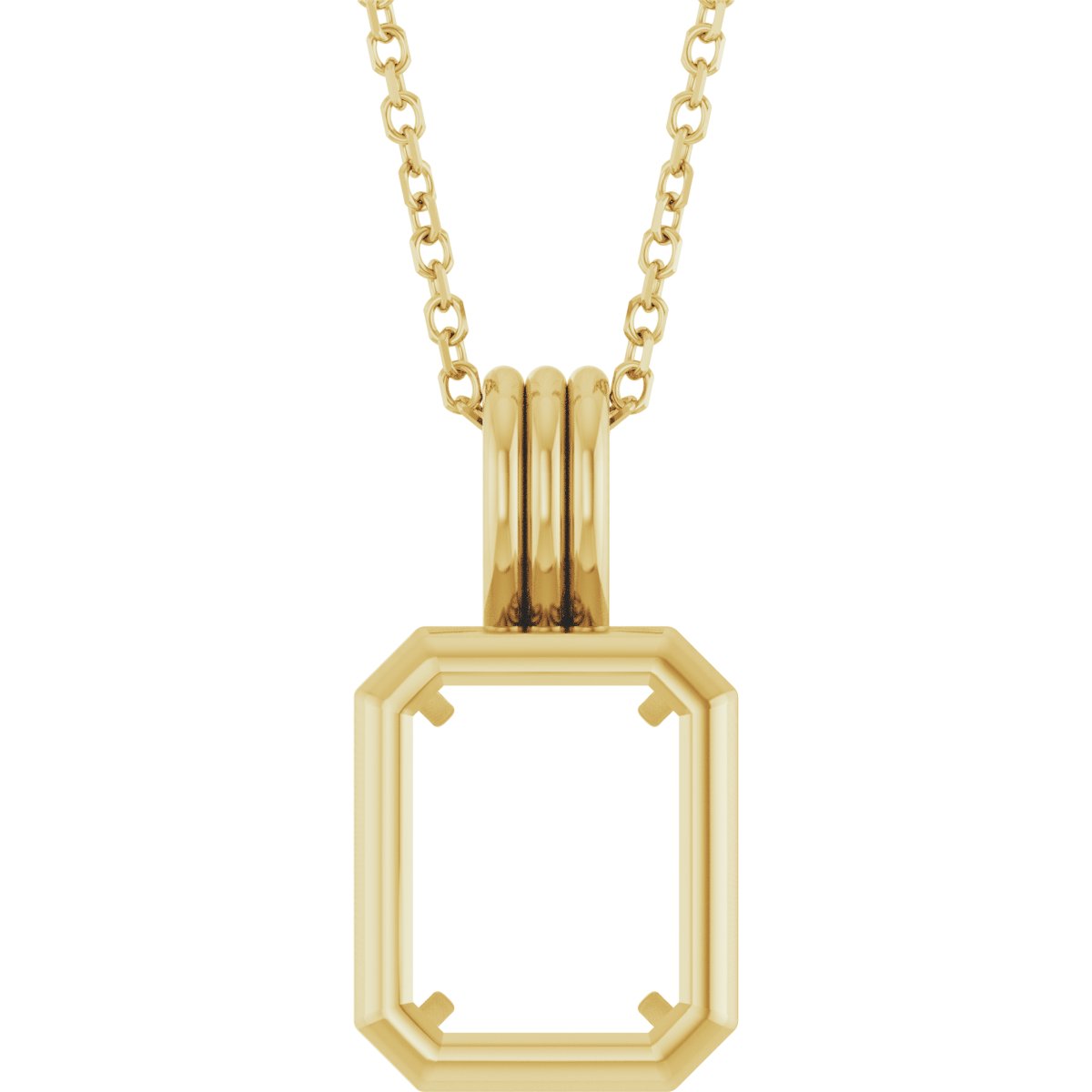 Back-Set Solitaire Necklace or Pendant