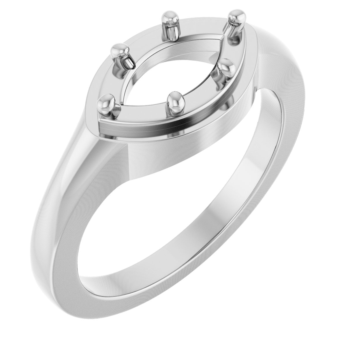 14K White 9.5x5 mm Marquise Ring Mounting