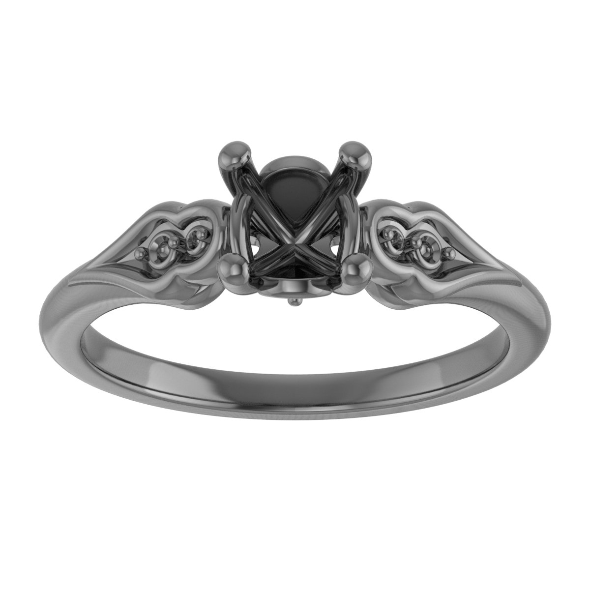 7.5x5.5 mm Oval Engagement Ring Mounting view 3