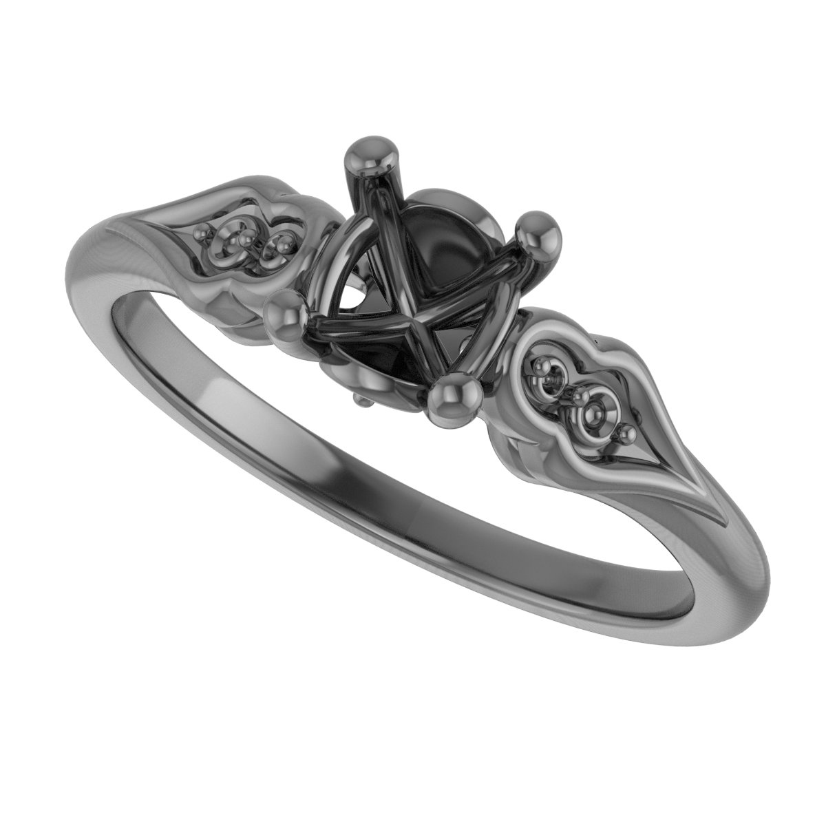 7.5x5.5 mm Oval Engagement Ring Mounting view 5