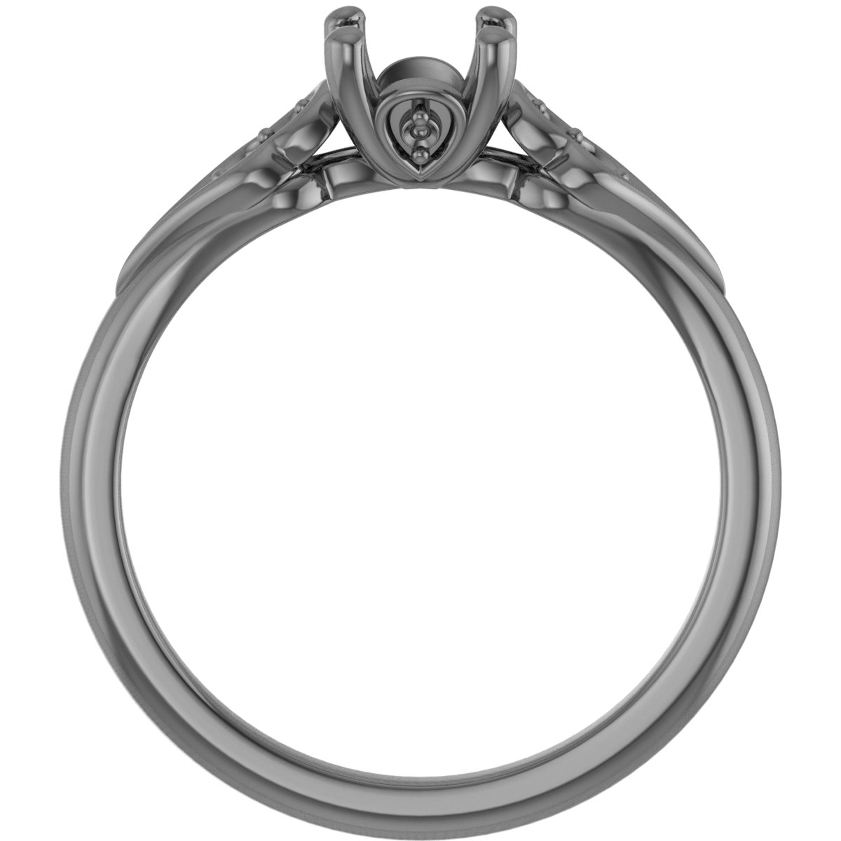 7.5x5.5 mm Oval Engagement Ring Mounting view 2