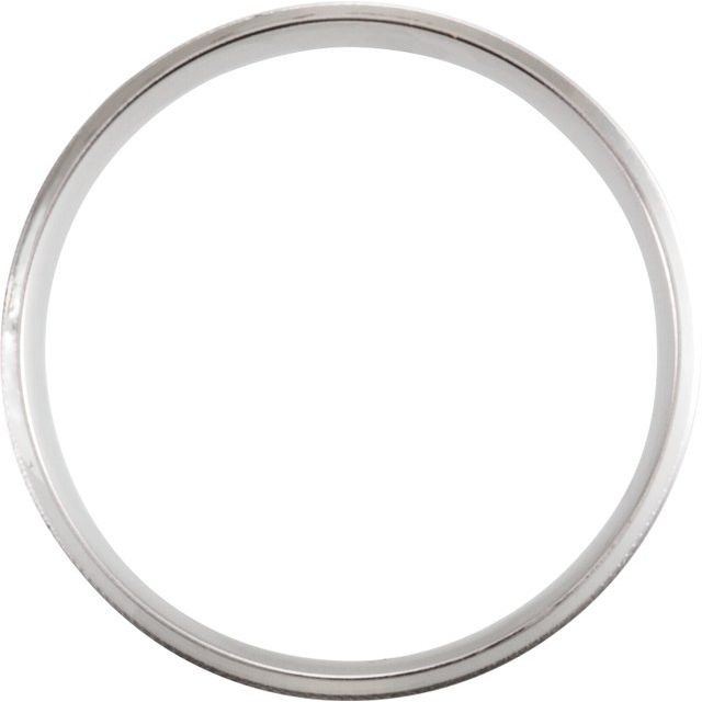 14K X1 White 6 mm Beveled-Edge Band with Milgrain Size 4