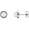 14K White 5.5 6 mm Freshwater Cultured Pearl Earrings Ref. 9108446