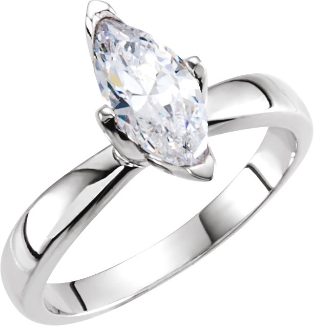 Platinum Marquise Tulipset Solitaire Mounting .5 to 2 Carat Ref 693892