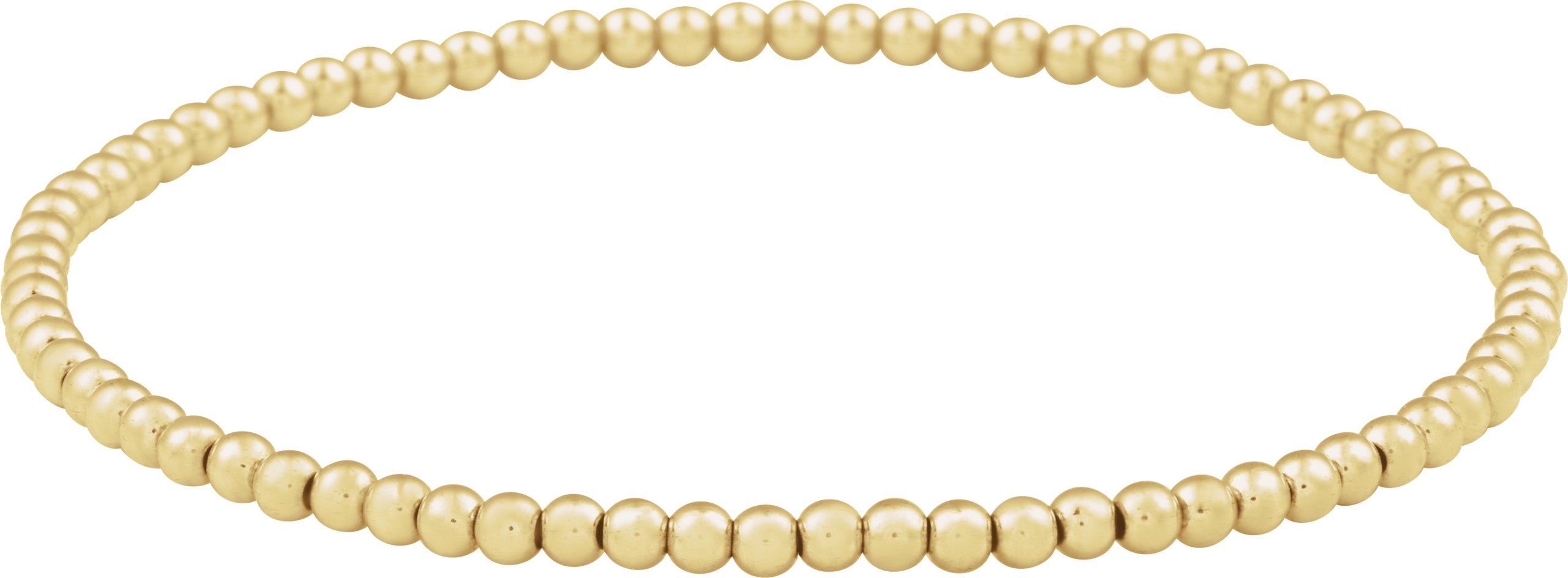 14K Yellow Gold-Filled 2.5 mm Elastic Bead 6 1/2 Bracelet