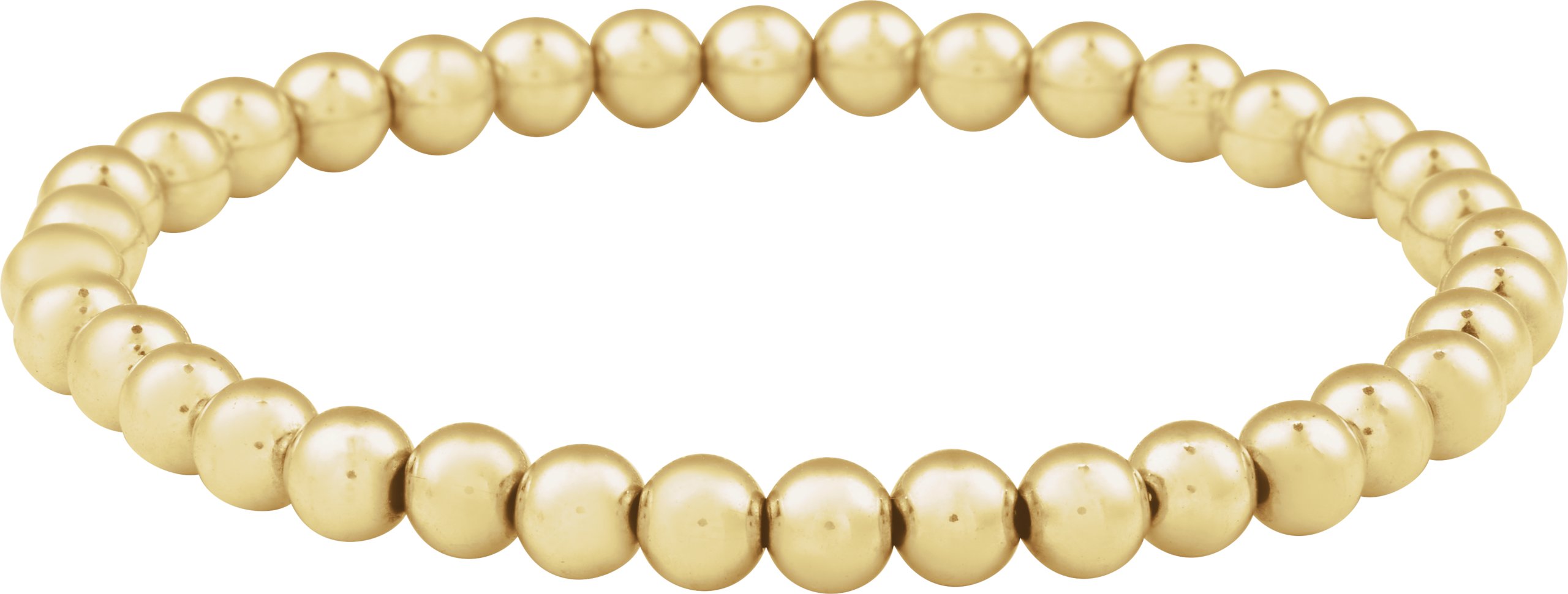 14K Yellow Gold-Filled 5 mm Elastic Bead 6 1/2 Bracelet